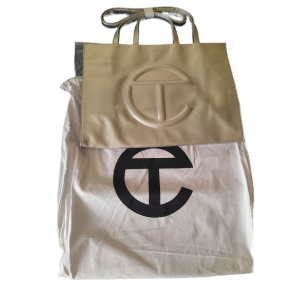 *NWT* TELFAR Large Vegan Metallic Silver "Bushwick Birkin" SOLD OUT RETAIL - Picture 8 of 12